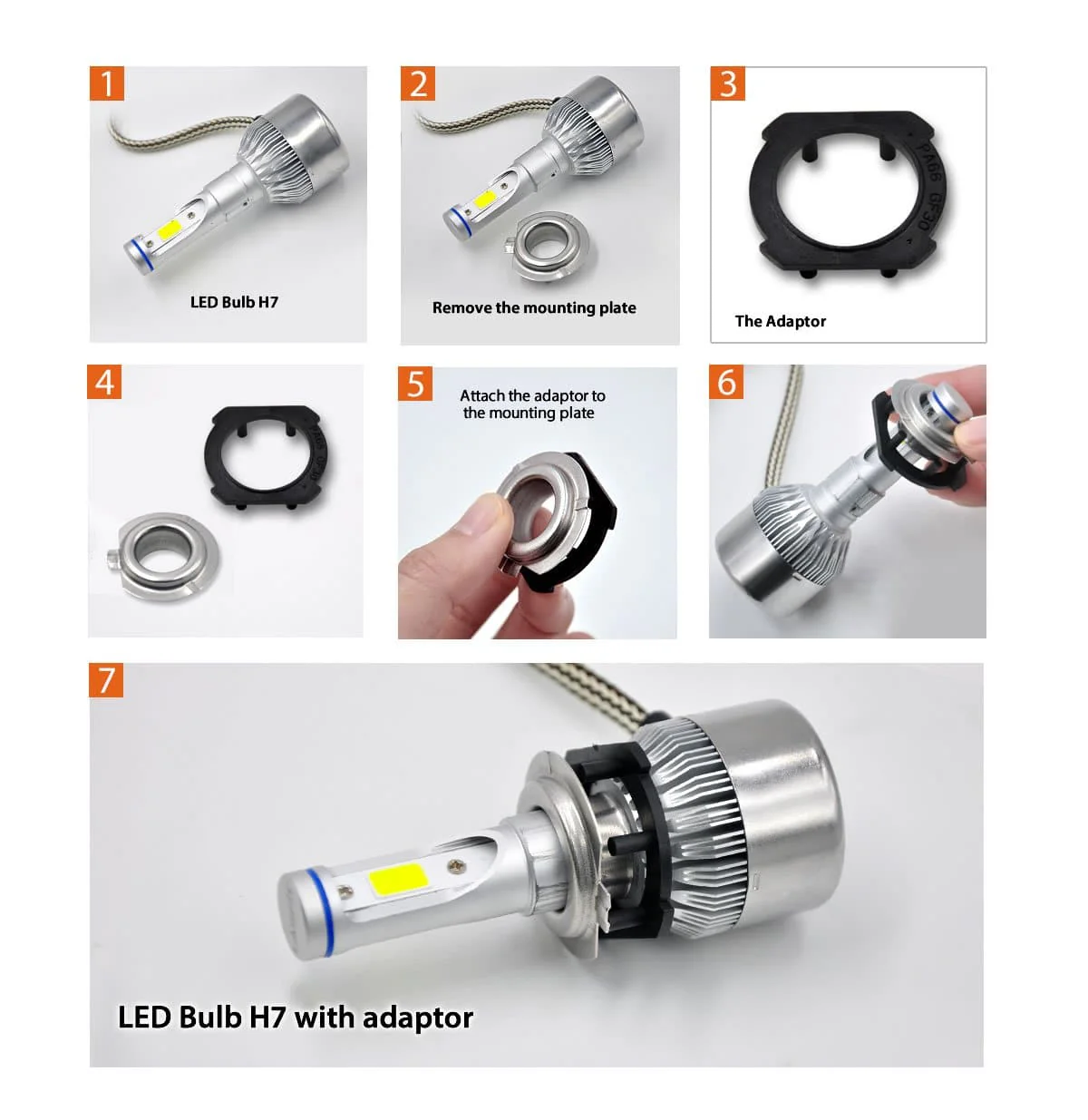 TK121 H7 LED Bulb Retainer Holder Fit for Mazda Lexus Suzuki - Image 4