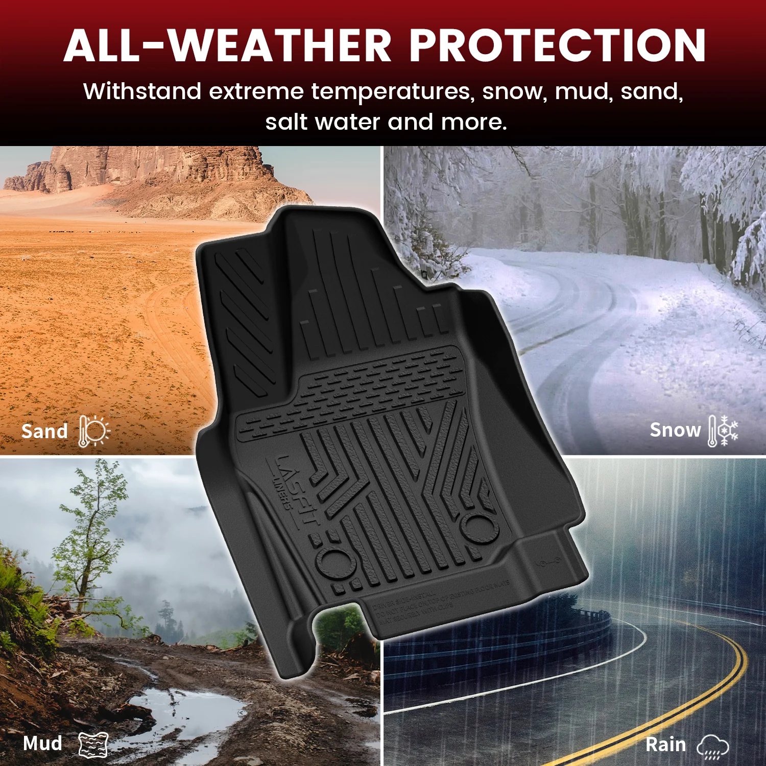 Fit for 2024-2026 Toyota Tacoma All-Weather Floor Mats, Fit Double Cab Only - Image 25
