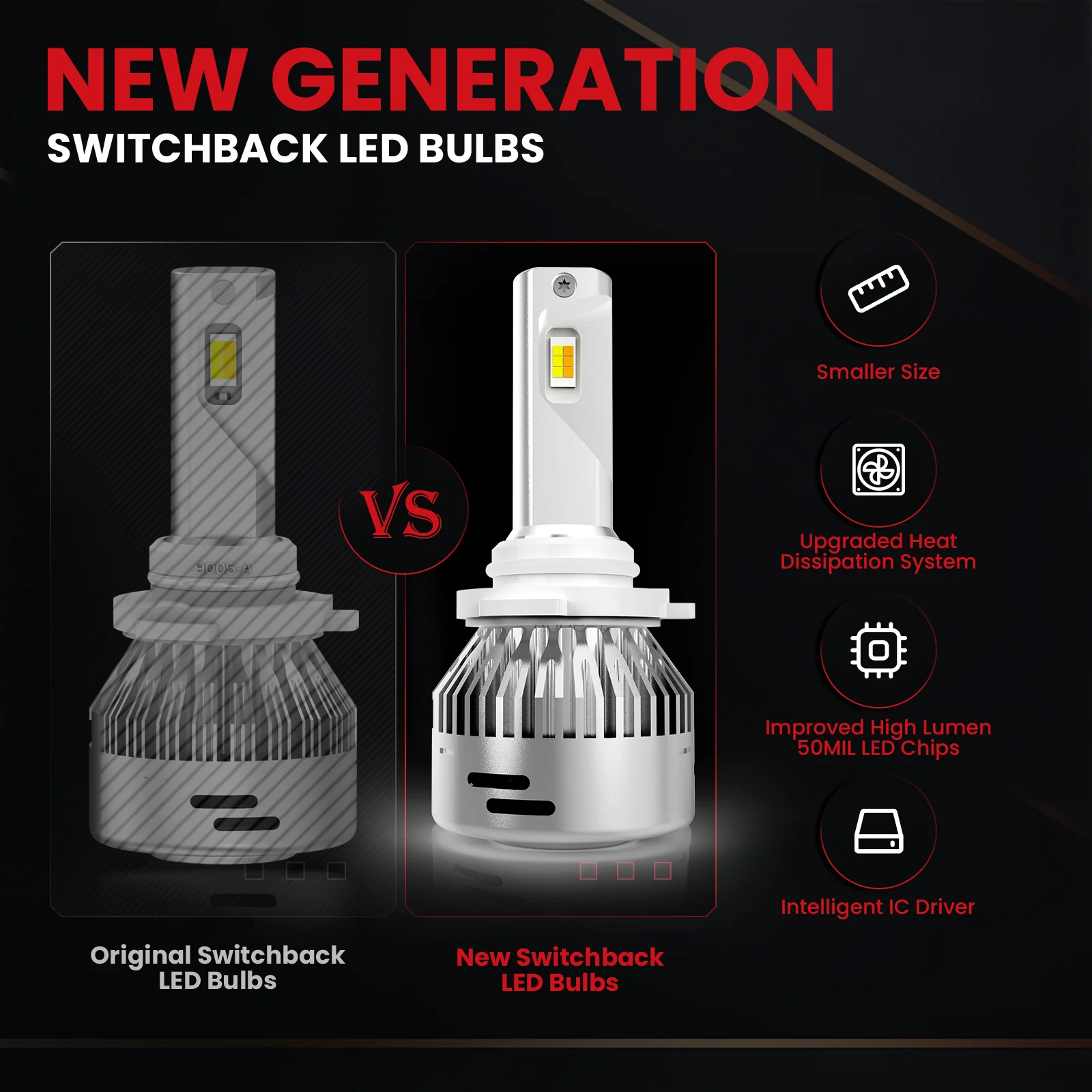Switchback 60W 9005 HB3 LD Plus Series | 6,000LM 6000K/3000K LED Bulbs - Image 13