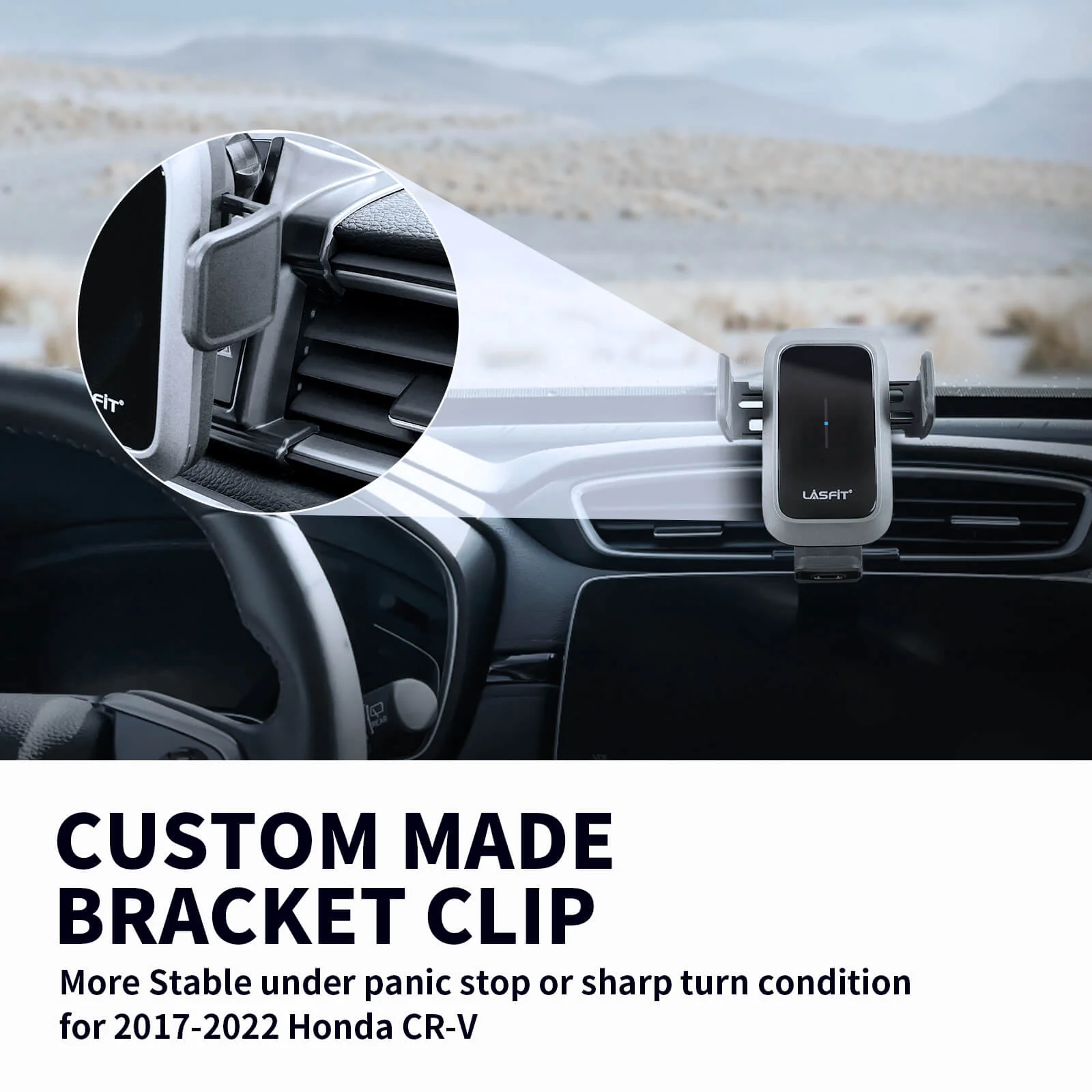 [AC Version] Wireless Car Charger Phone Holder 15W Qi Fast Charging Dash Windshield Air Vent Mount - Image 14