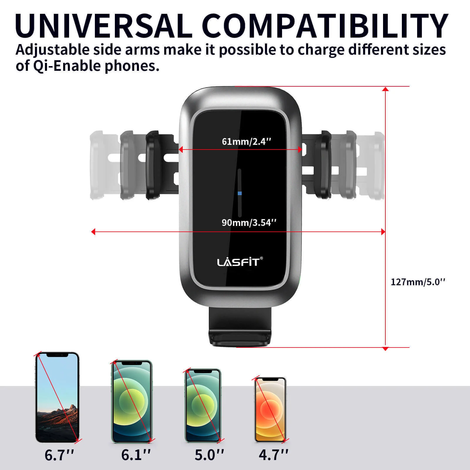 [AC Version] Wireless Car Charger Phone Holder 15W Qi Fast Charging Dash Windshield Air Vent Mount - Image 5